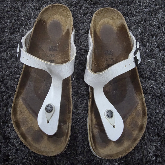 White Birkenstock Women's Sandals - Picture 1 of 7